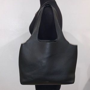 Cuyana Black Leather Tote Bag